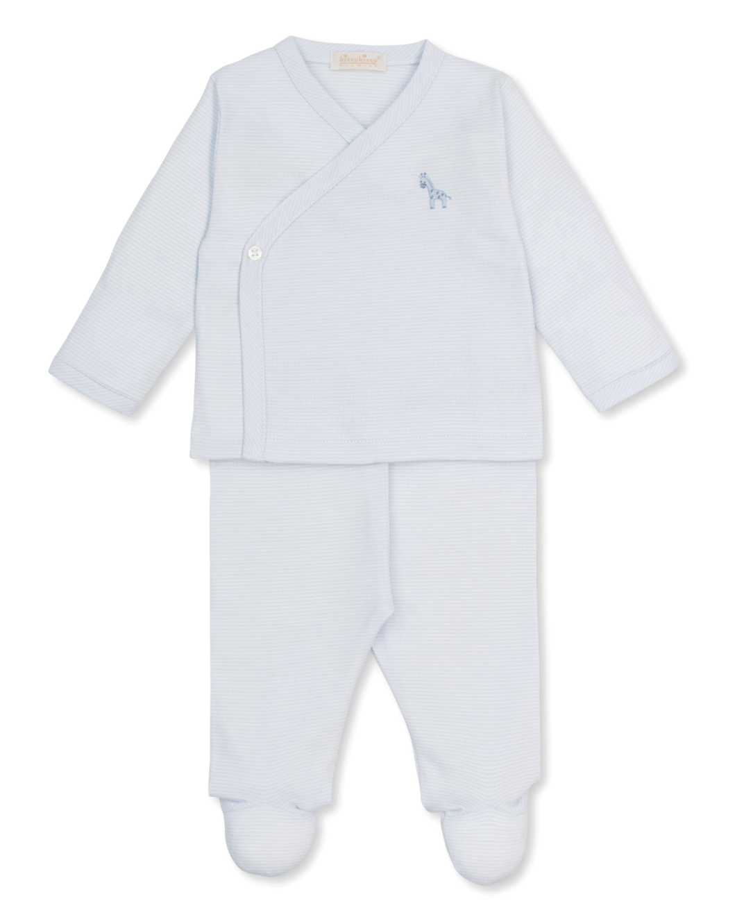 Kissy Kissy Footed Pant Set in Light Blue Jungle Hang Out