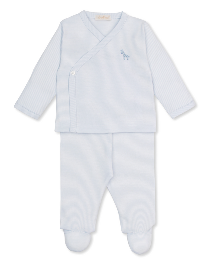 Kissy Kissy Footed Pant Set in Light Blue Jungle Hang Out