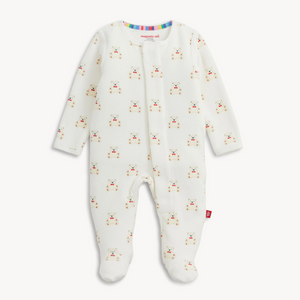 Magnetic Me Velour Footie in Teddy Bows