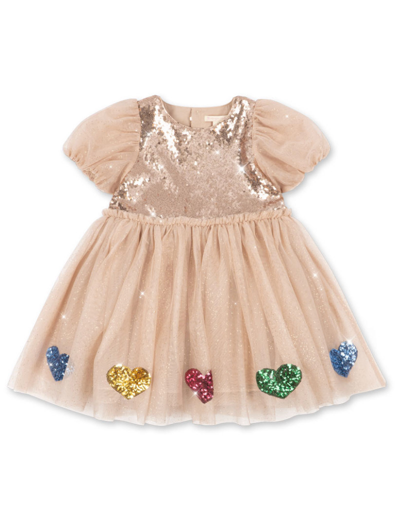Konges Slojd Mei Dress in Sequin Hearts