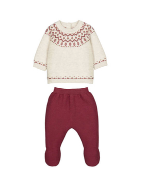Mayoral Knit Set in Plum Fairisle