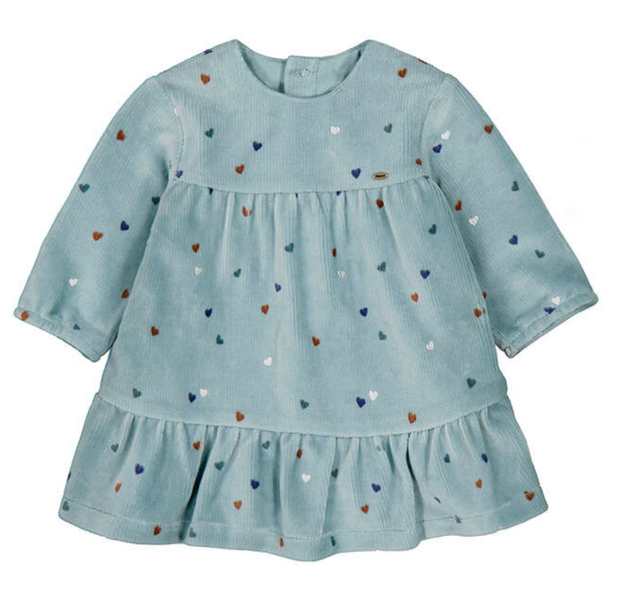 Mayoral Corduroy Dress in Multi Hearts