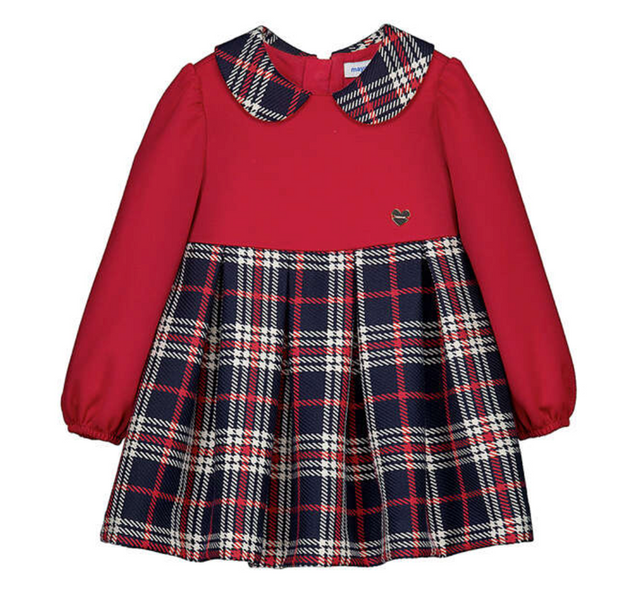 Mayoral Plaid Dress in Red