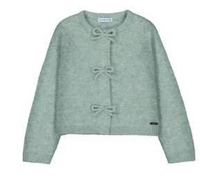 Mayoral Cardigan with Bow Buttons in Anise