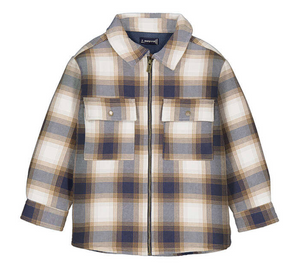 Mayoral Shirt Jacket in Ink Plaid