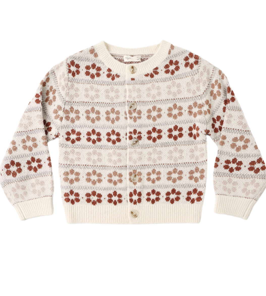 Rylee + Cru Cheyenne Cardigan in Floral Fair Isle