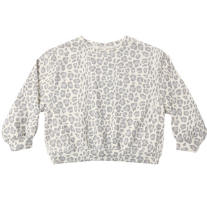 Rylee + Cru Oversized Sweatshirt in Blue Leopard