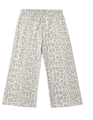 Rylee + Cru Wide Leg Sweat Pant in Blue Leopard
