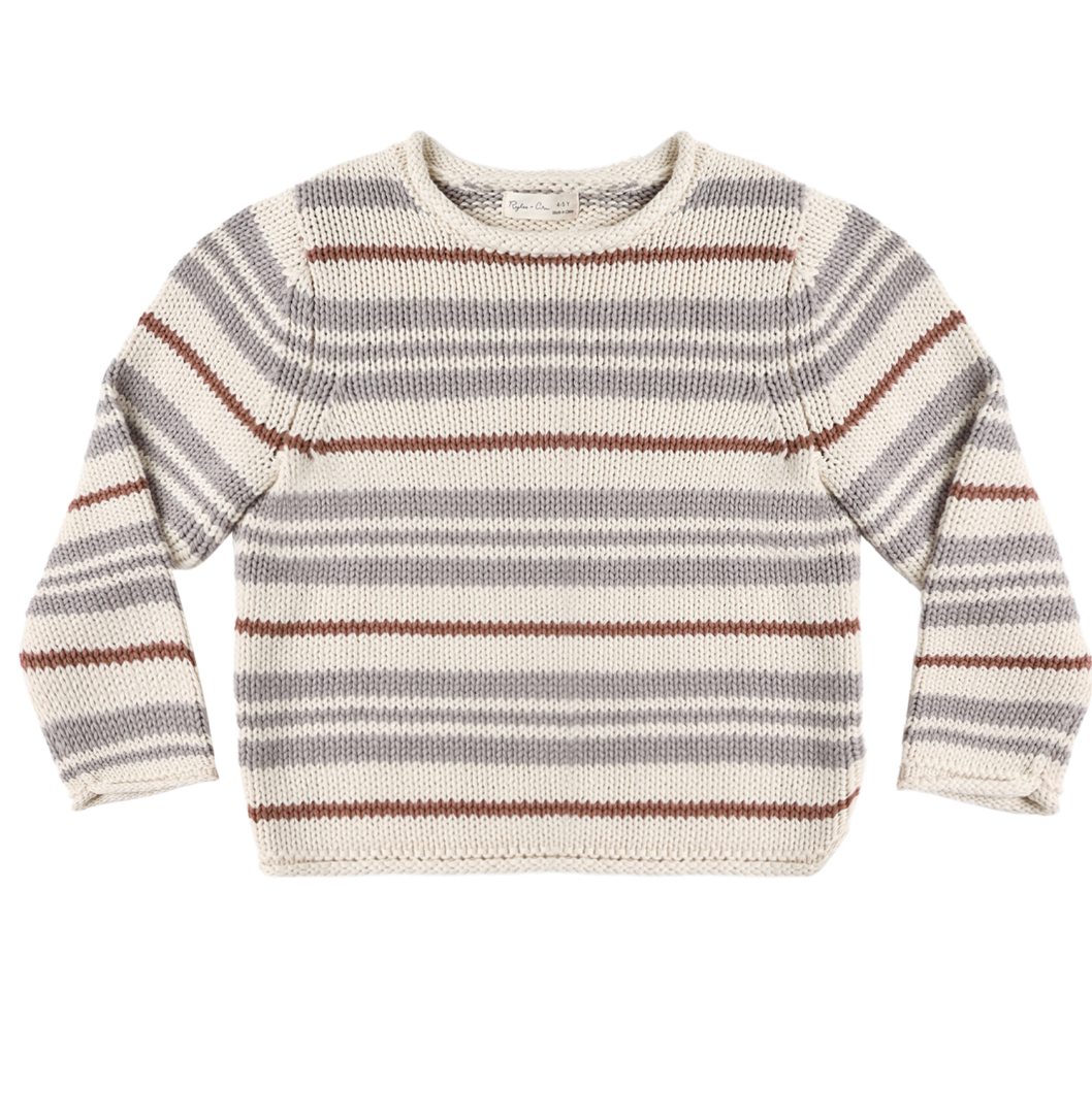 Rylee + Cru Jacques Sweater in Dusty Blue Stripe