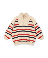 Konges Slojd Loupy Half Zip Sweater in Tangerine Stripe