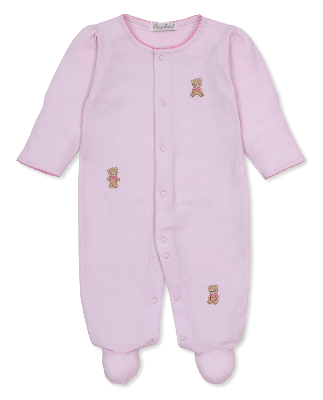 Kissy Kissy Snap Footie in Pink Teddy Bear Club
