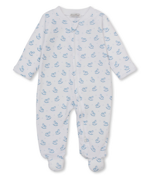 Kissy Kissy Zip Footie in Blue Gingham Rockers