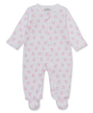 Kissy Kissy Zip Footie in Pink Gingham Rockers