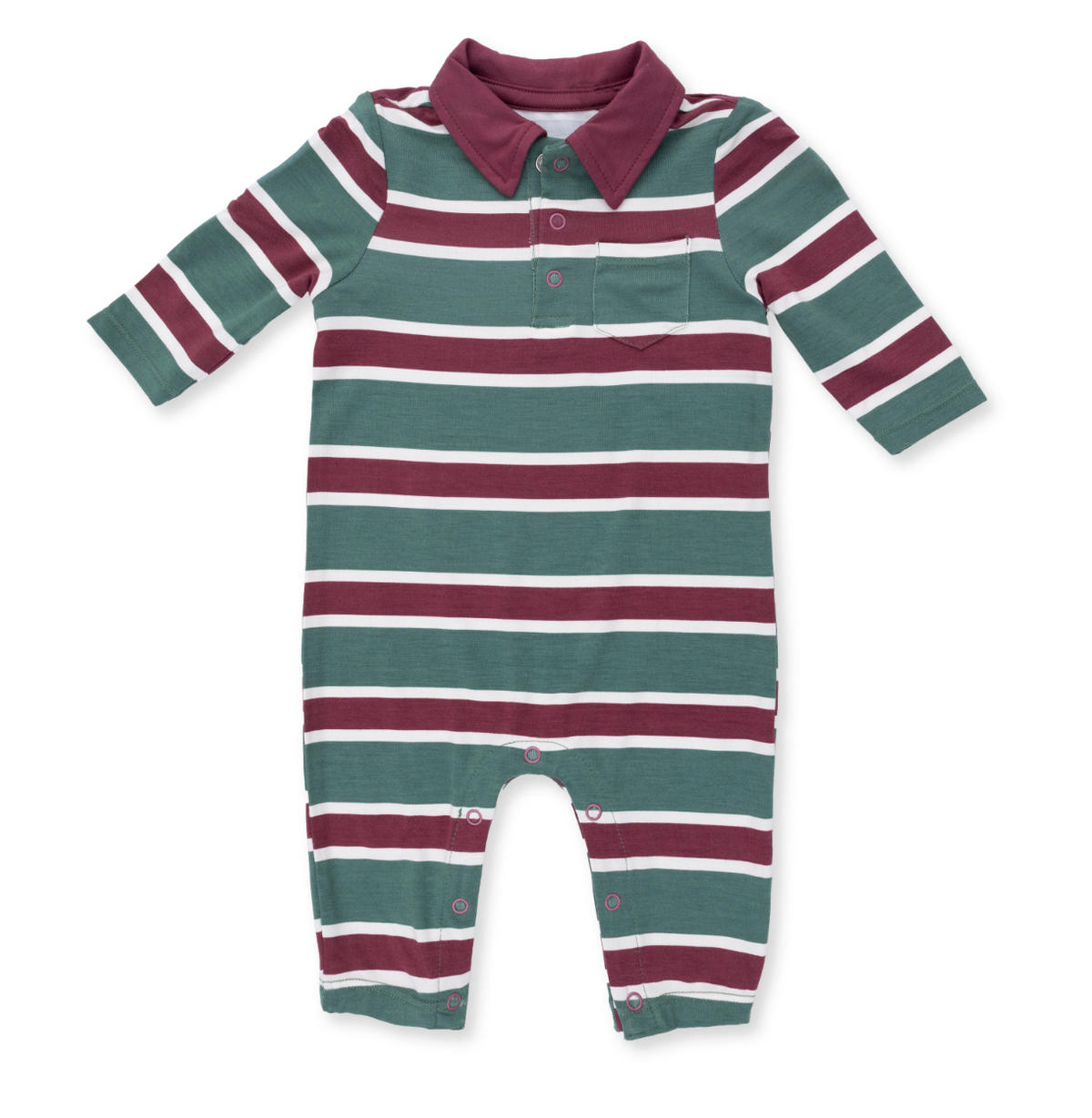 Angel Dear Rugby Stripe Polo Romper