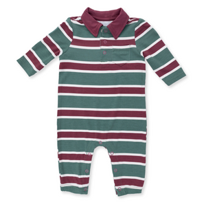 Angel Dear Rugby Stripe Polo Romper