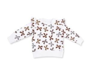 Angel Dear Ruffle Sweatshirt in Leopard Bows
