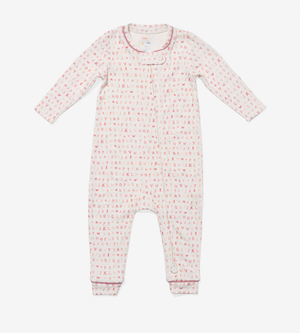 Oso & Me Ziggy Zip Romper in Rose ABC's