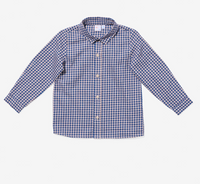 Oso & Me Jeffie Shirt in Marine Tiny Check