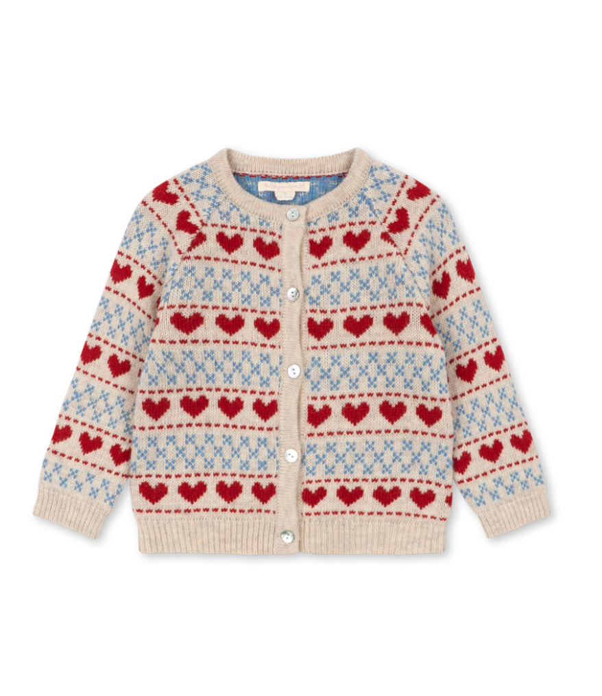 Konges Slojd Belou Knit Cardigan in Hearts