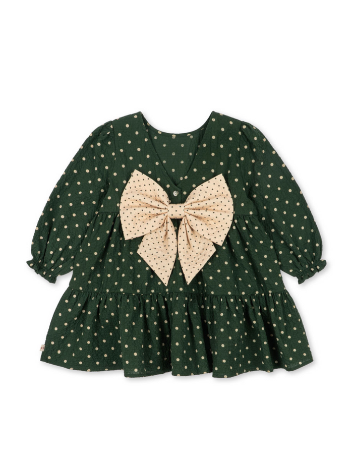 Konges Slojd Elin Bow Dress in Dot Marseille