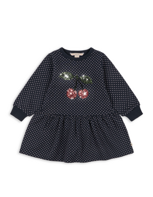 Konges Slojd Lou Terry Sweatshirt Dress in Sequin Cherries