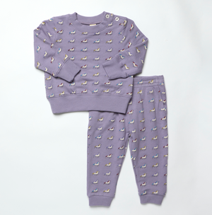 Coop Kids by Pink Chicken Baby Jax Jogger Set in Rainbow Unicorns