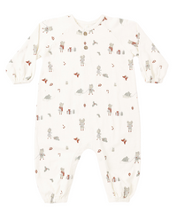 Rylee + Cru Henley Jumpsuit in Holiday Mouse