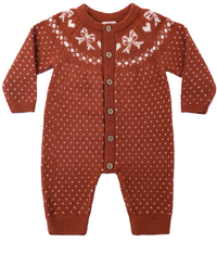 Rylee + Cru Fair Isle Romper in Ruby