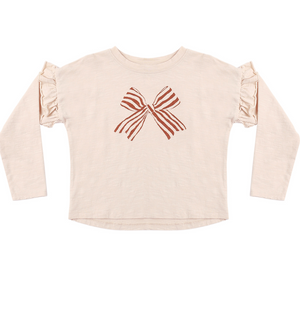 Rylee + Cru Ruffle Long Sleeve Tee in Bow