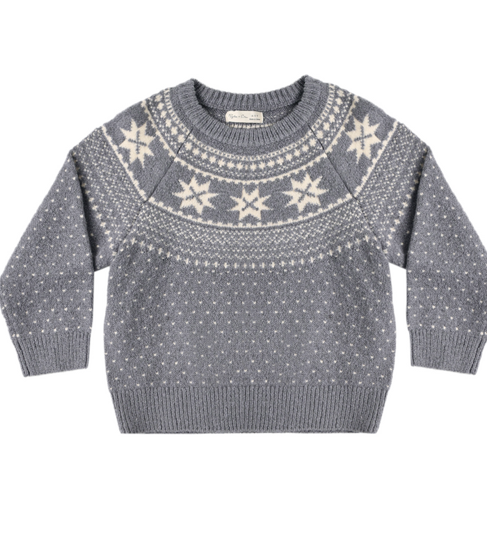Rylee + Cru Fair Isle Sweater in Slate