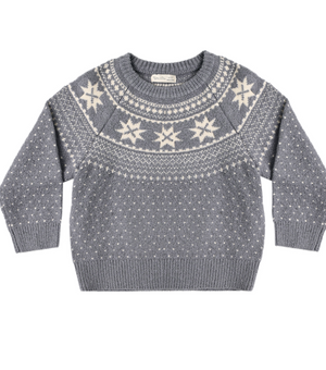 Rylee + Cru Fair Isle Sweater in Slate