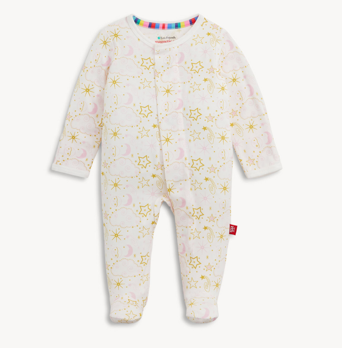 Magnetic Me Modal Footie in Pink Star Signs