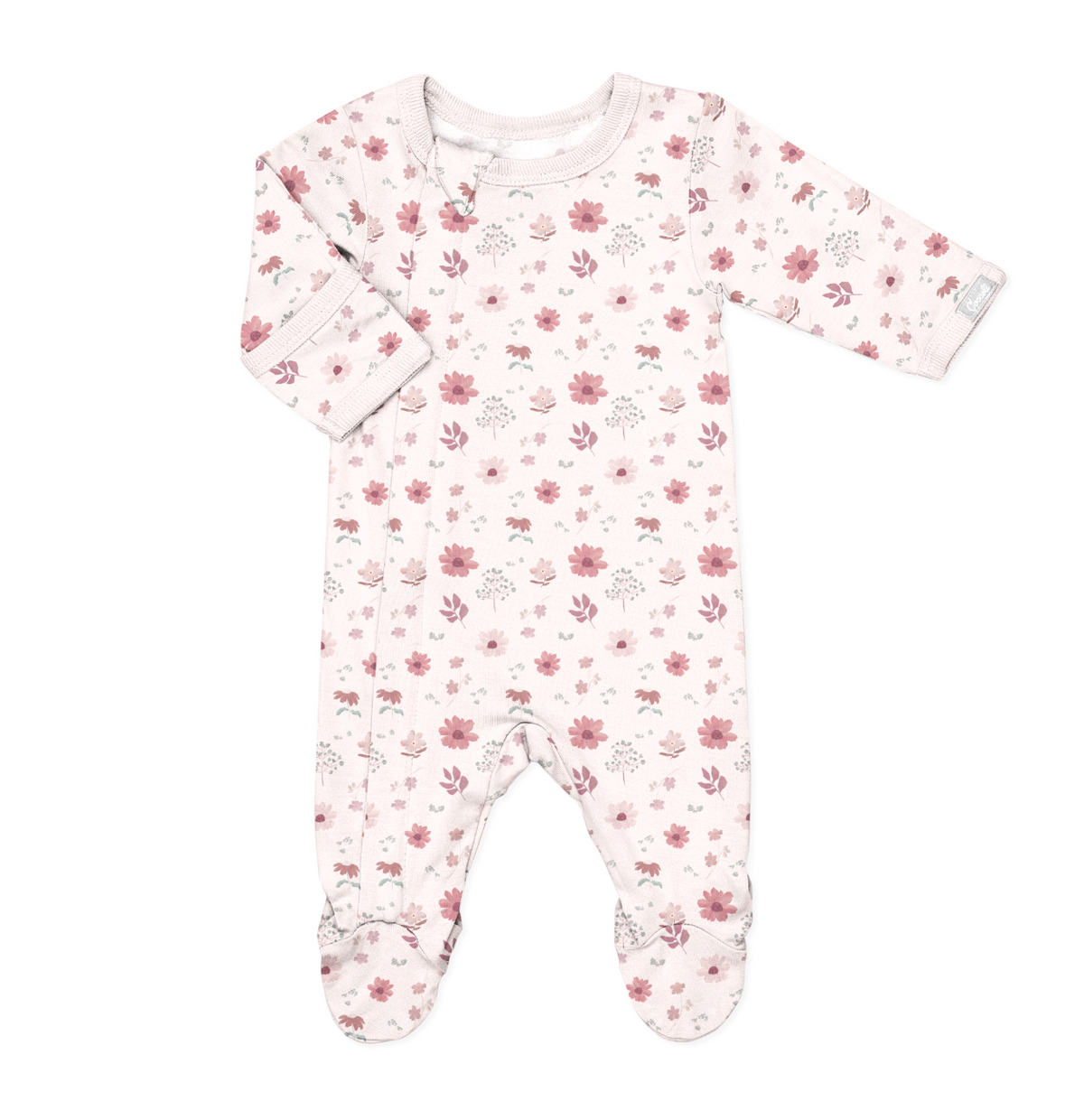 Coccoli Zipper Footie in Rosewater Floral