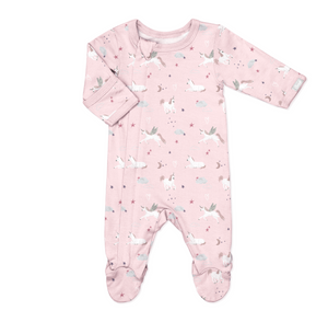 Coccoli Zipper Footie in Pink Unicorns