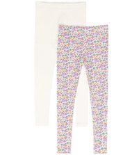 Minnow Leggings-2 pack Cream/Orchid Floral