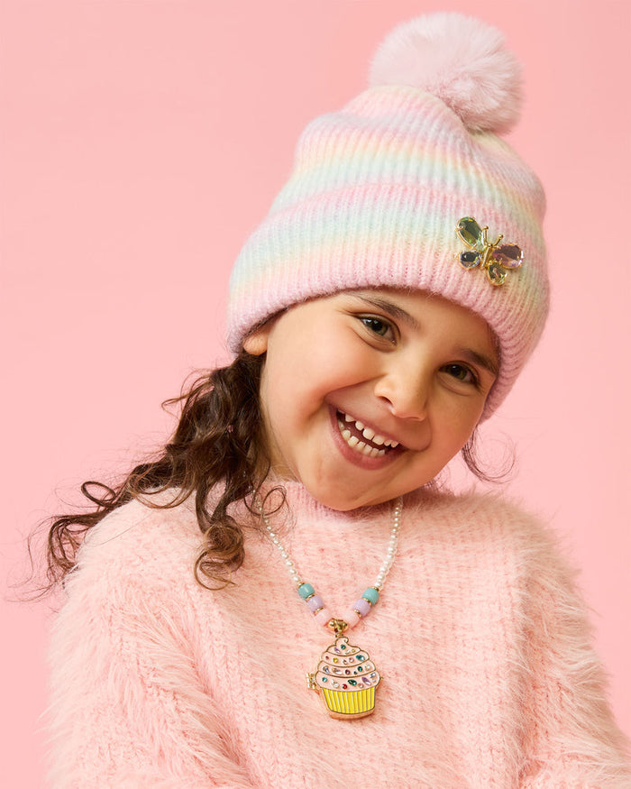 Super Smalls Jeweled Beanie in Pastel Rainbow