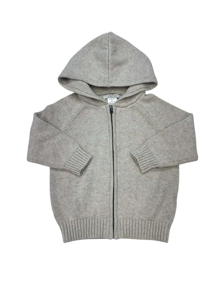 A Soft Idea Solid Zip Hoodie in Grey