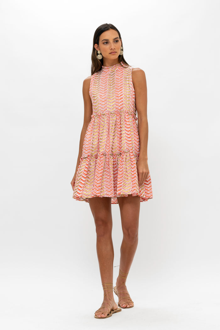 oliphant short dress Puff Sleeve A-Line Mini Floral Dress, Ditsy Blue, Medium