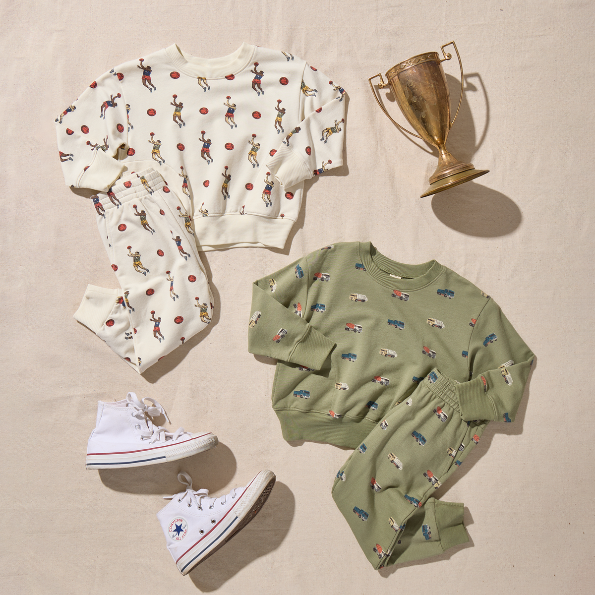 Coop Kids by Pink Chicken Baby Jax Jogger Set in Racecars