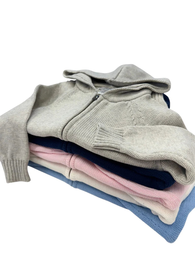 A Soft Idea Solid Zip Hoodie in Grey