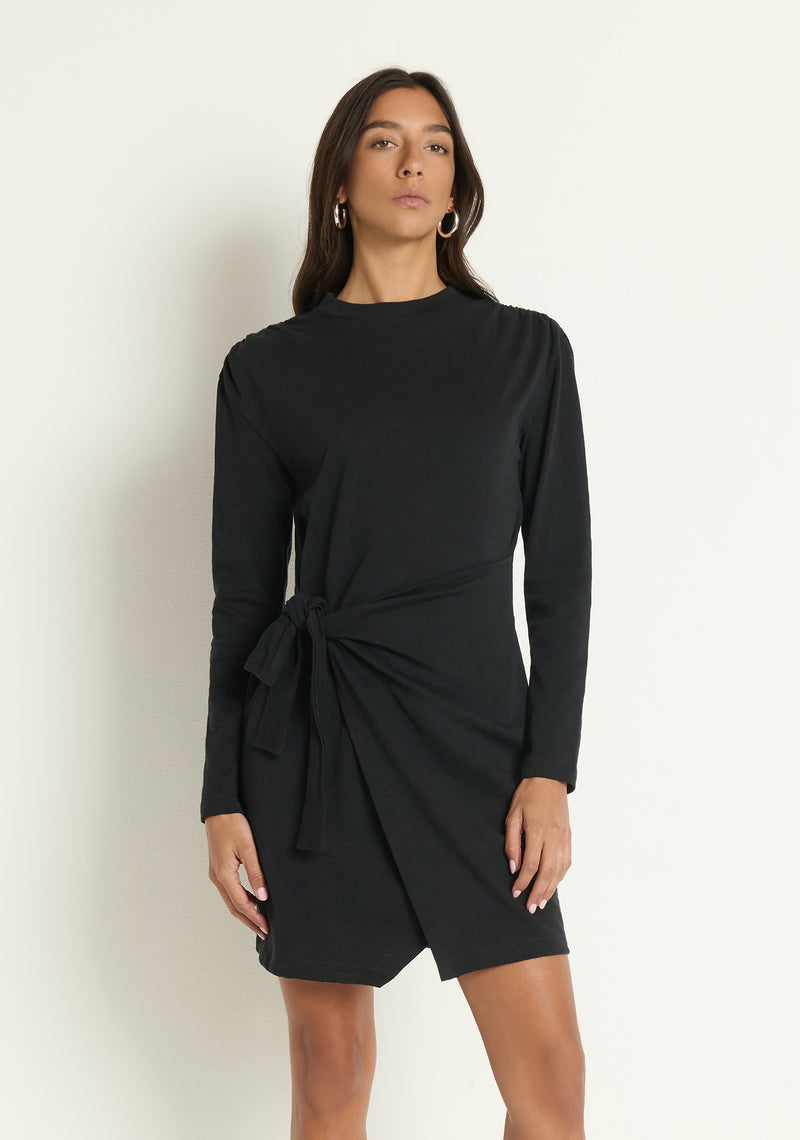 Nation Taylor Wrap Dress in Black