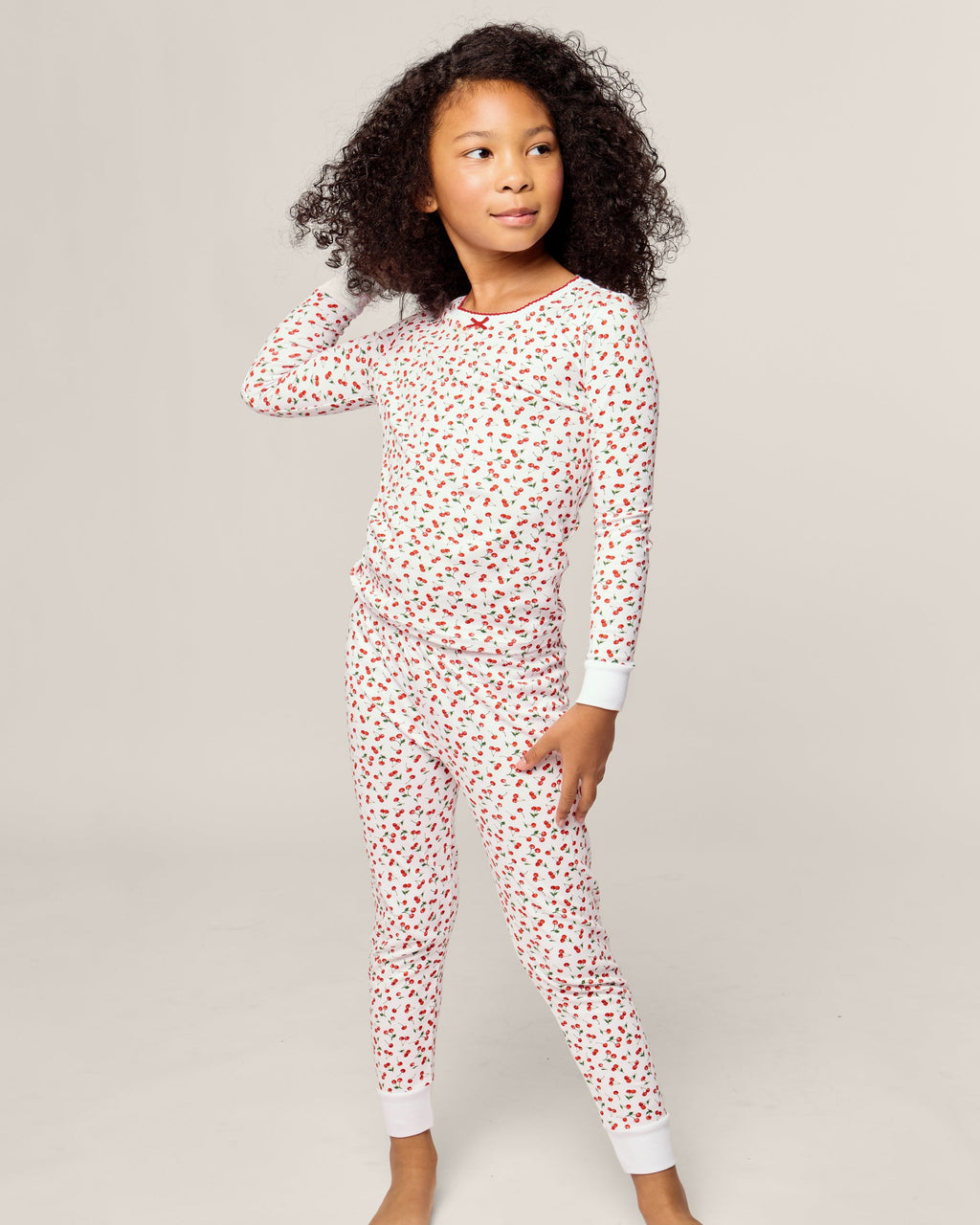 Petite Plume Pima Cotton Snugfit Pajamas in Cherry Orchard