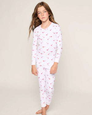 Petite Plume Pima Cotton Pajamas in Flamingo