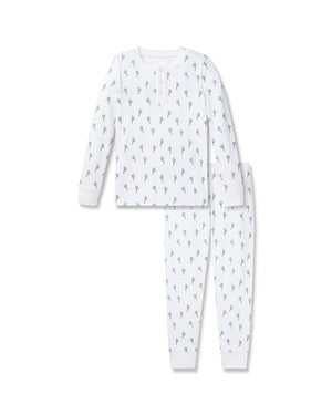 Petite Plume Pima Cotton Pajamas in Palmier