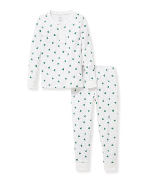 Petite Plume Pima Cotton Snugfit Pajamas in Shamrocks