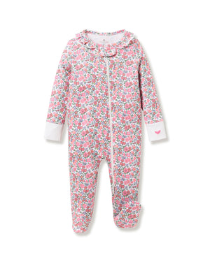 Petite Plume Pima Cotton Baby Romper in Fleurs de Rose