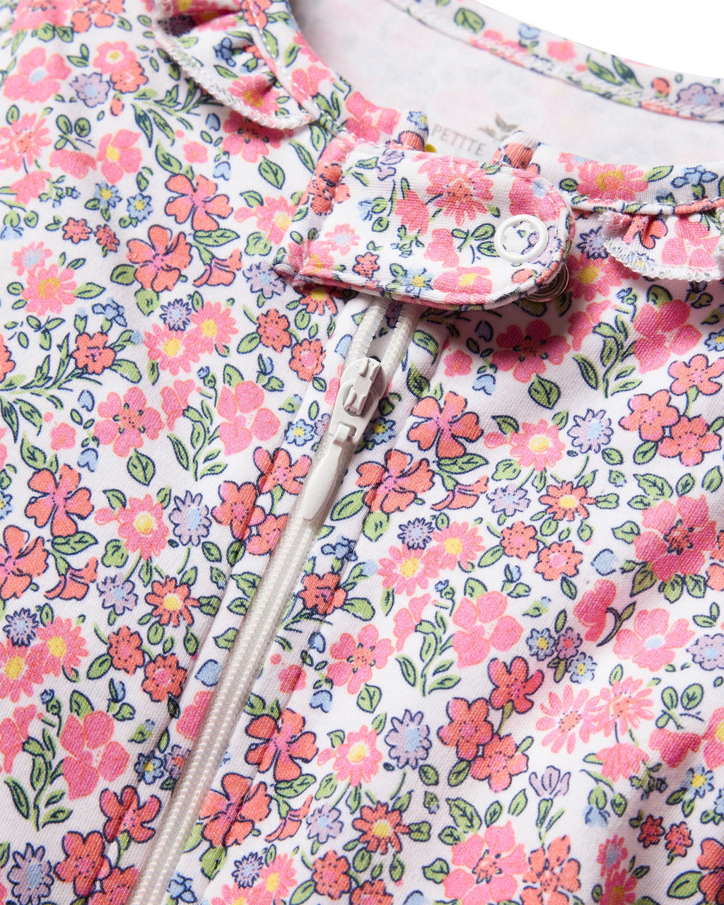 Petite Plume Pima Cotton Baby Romper in Fleurs de Rose