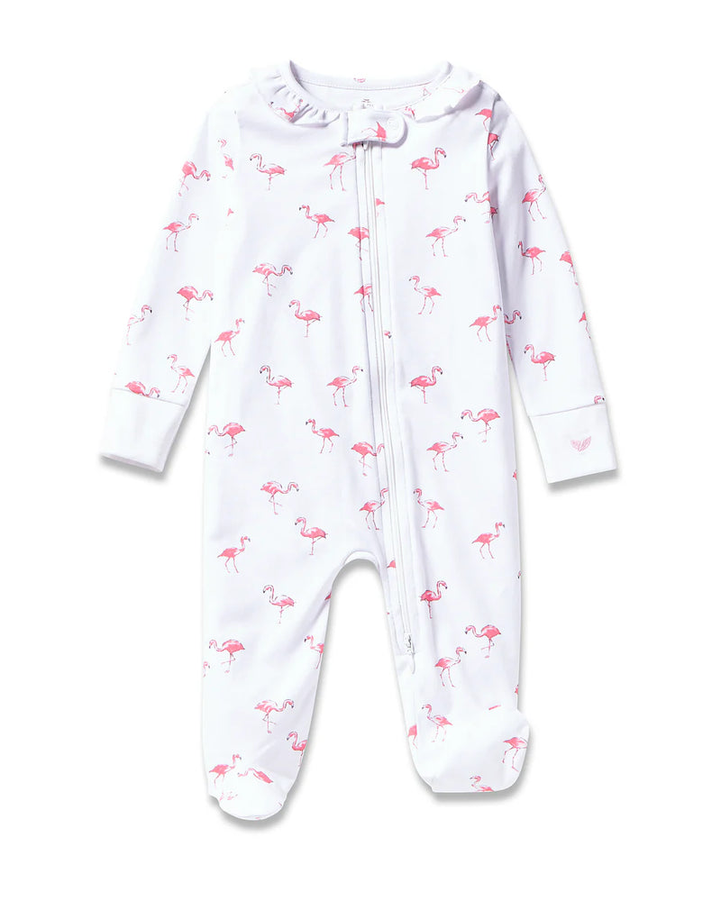 Petite Plume Pima Cotton Romper in Flamingo