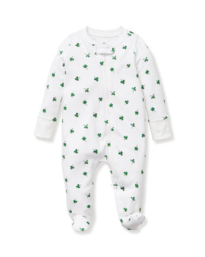 Petite Plume Pima Cotton Baby Romper in Shamrocks
