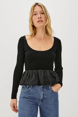 Rails Tillie Peplum Top in Black